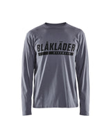 Men's Blaklader US Long Sleeves with Print T-Shirt in Grey from the front view