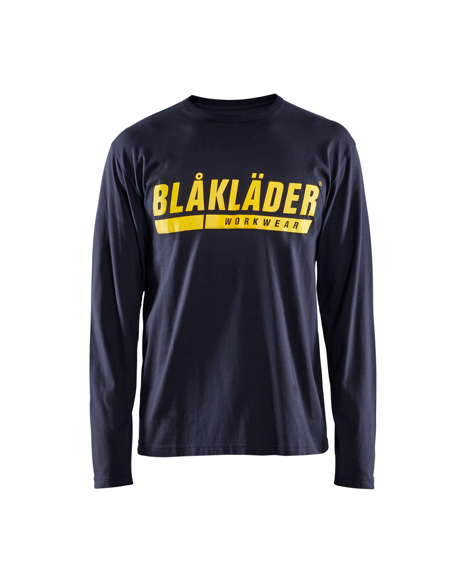 Men's Blaklader US Long Sleeves with Print T-Shirt in Navy Blue from the front view