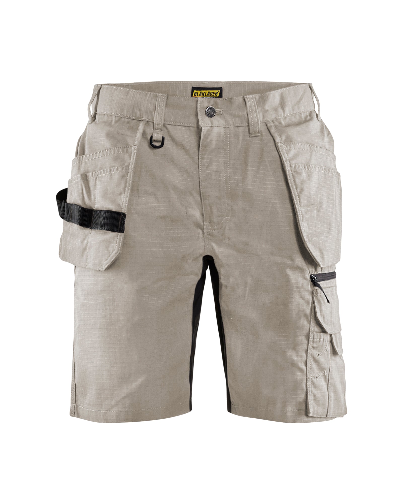 Men's Blaklader US Ripstop with Utility Pockets Short in Stone Craftsmen from the front view