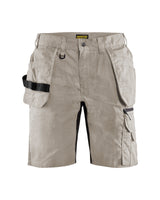 Men's Blaklader US Ripstop with Utility Pockets Short in Stone Craftsmen from the front view