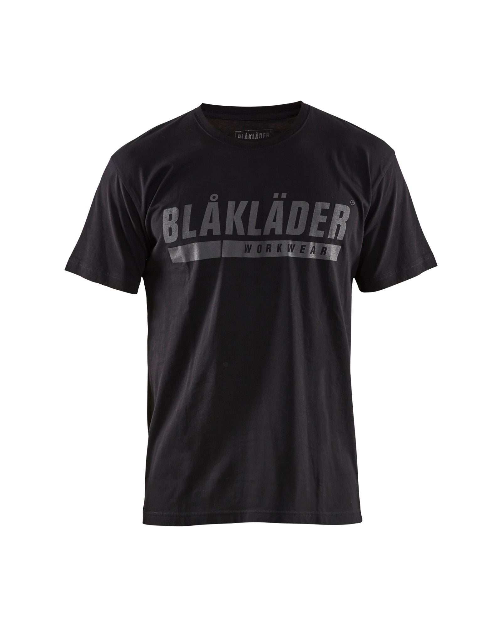Men's Blaklader US Short Sleeves with Logo T-Shirt in Black from the front view
