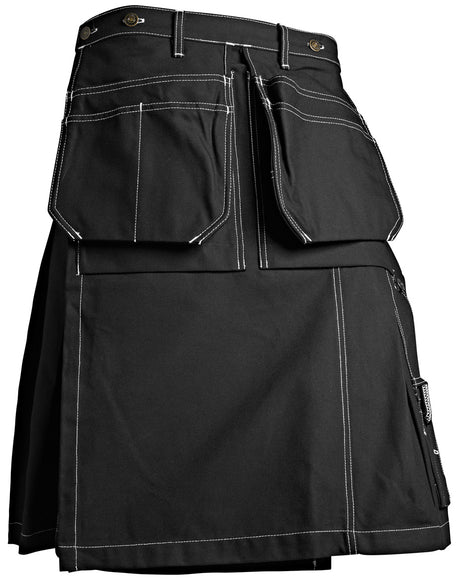 Men's Blaklader Utility Kilt in Black Craftsmen from the front view