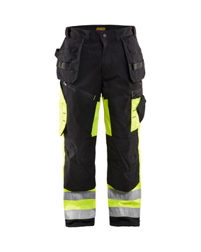 Men's Blaklader X1600 Hi-Vis Trouser in Black/Yellow High vis from the front view