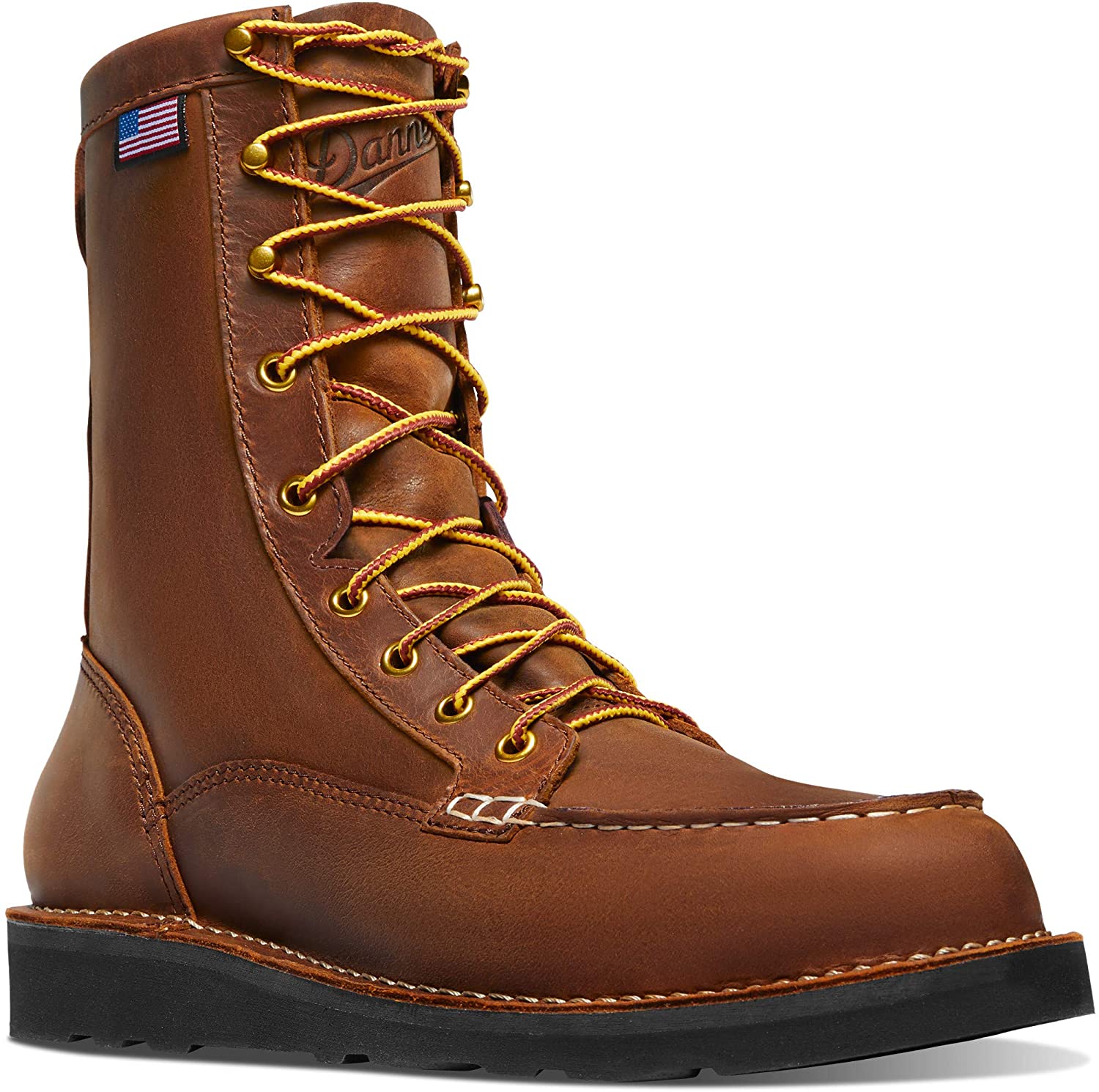 danner bull run tobacco Men's Moc Toe 8" Steel Toe Made in the USA with globally sourced materials Danner Men's Bull Run 6"