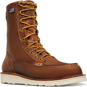 Men's Danner Bull Run Moc Toe 8" Work Boot in Tobacco from the side view