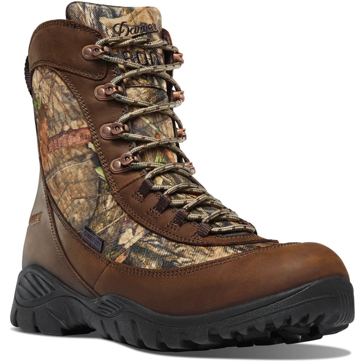 Danner Men's Element 8" 800G Waterproof Hunting Boot in Mossy Oak Break-Up Country from the side