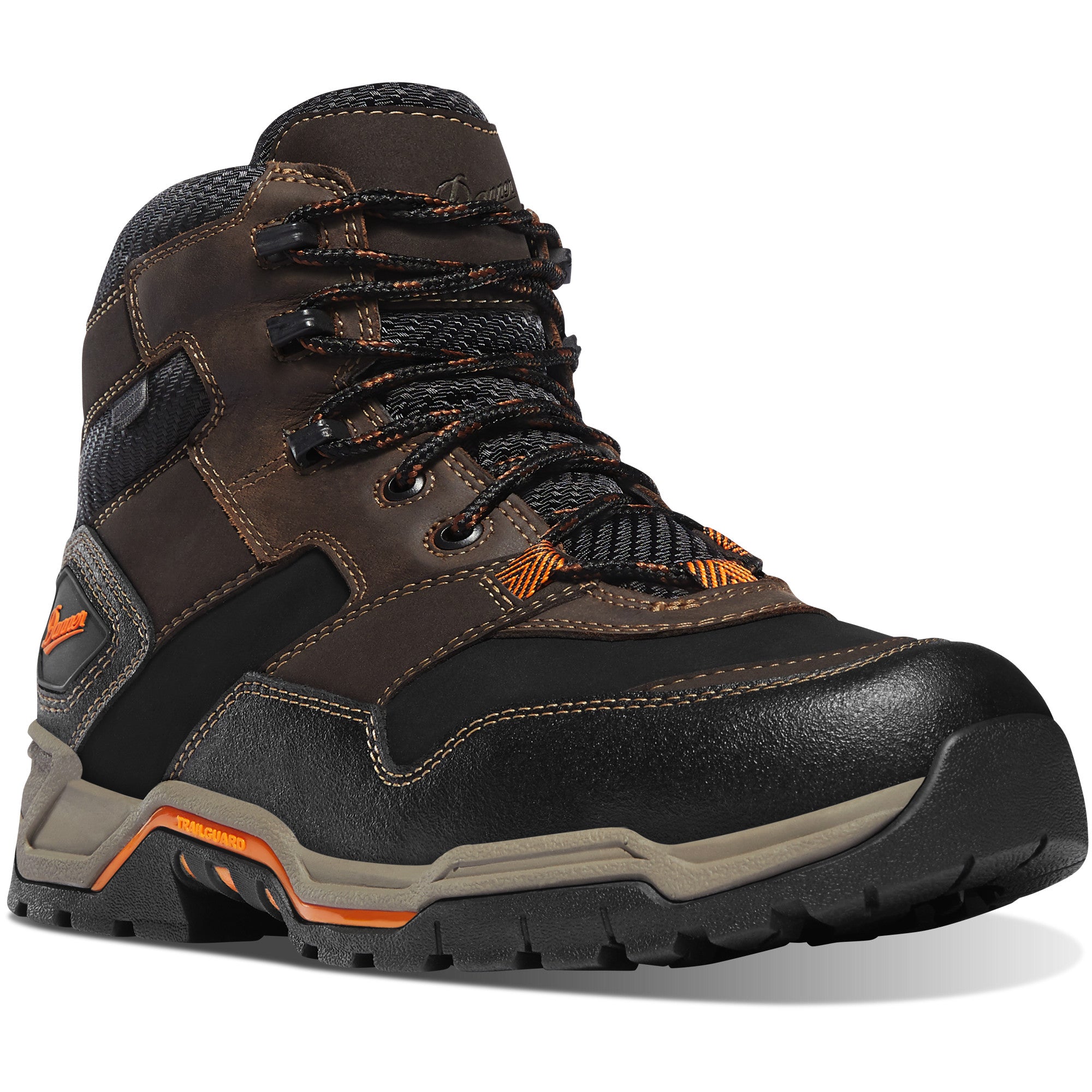 Danner Men's Field Ranger 6" Waterproof Composite Safety Toe Work Boot in Brown from the side