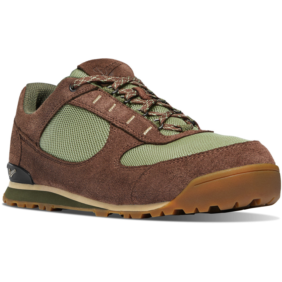 Men's Danner Jag Low 3" Hiking Shoe in Pinecone/Moss from the side view