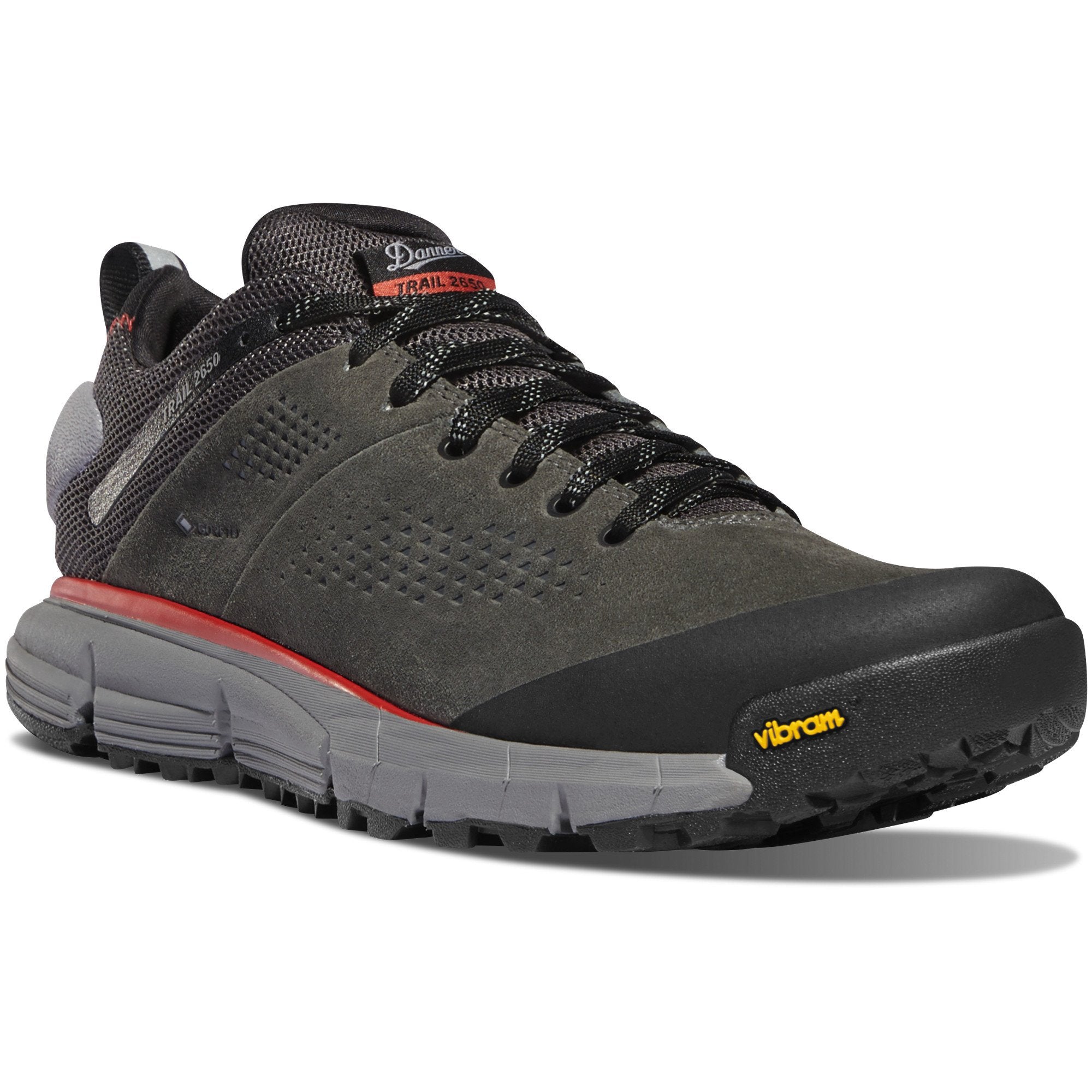 Trail 2650 3" Gore-Tex Hiking Shoe in Dark Gray/Brick Red color from the side view