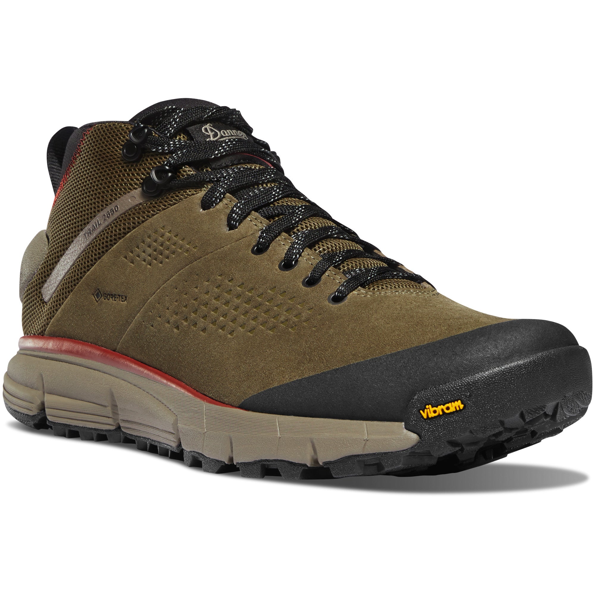 Danner Men's Trail 2650 Mid 4" Gore-Tex Waterproof Hiking Boot in Dusty Olive from the side