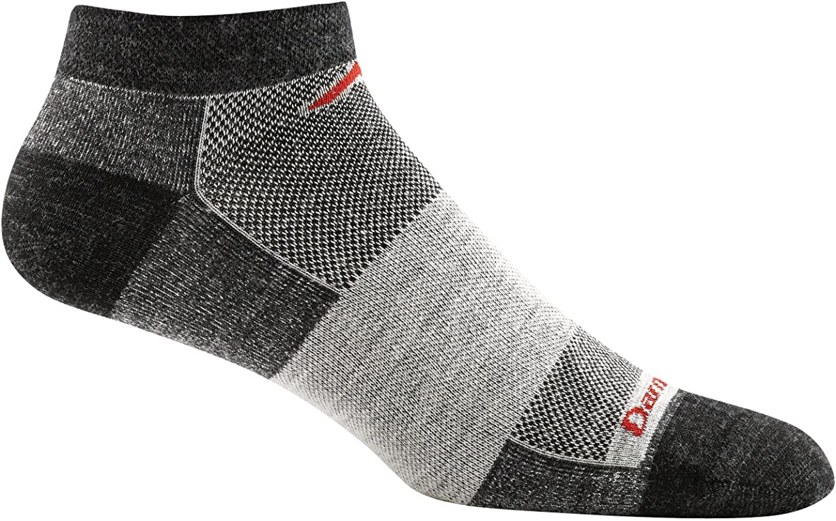 Men's Darn Tough No Show Light Sock in Charcoal from the side view
