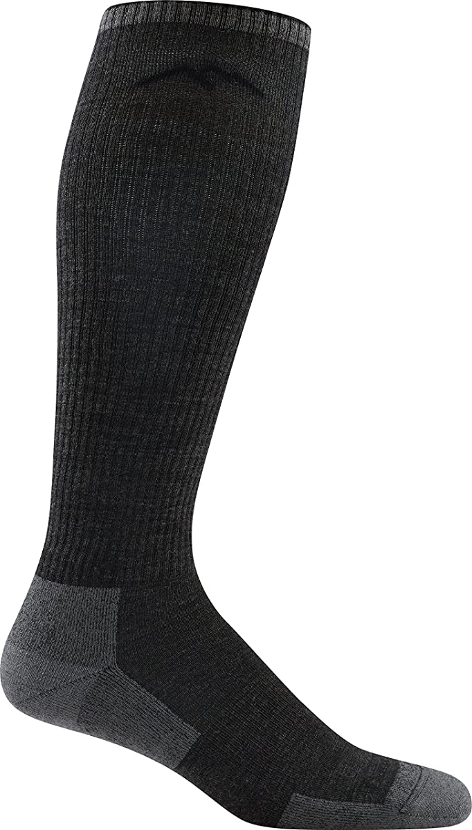 Men's Darn Tough Westerner Over-the-Calf Light Cushion Sock in Charcoal from the side view