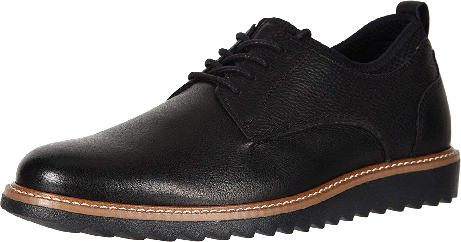 Men's Dockers Elon Leather Smart Series Dress Casual Oxford Shoe in Black from the side