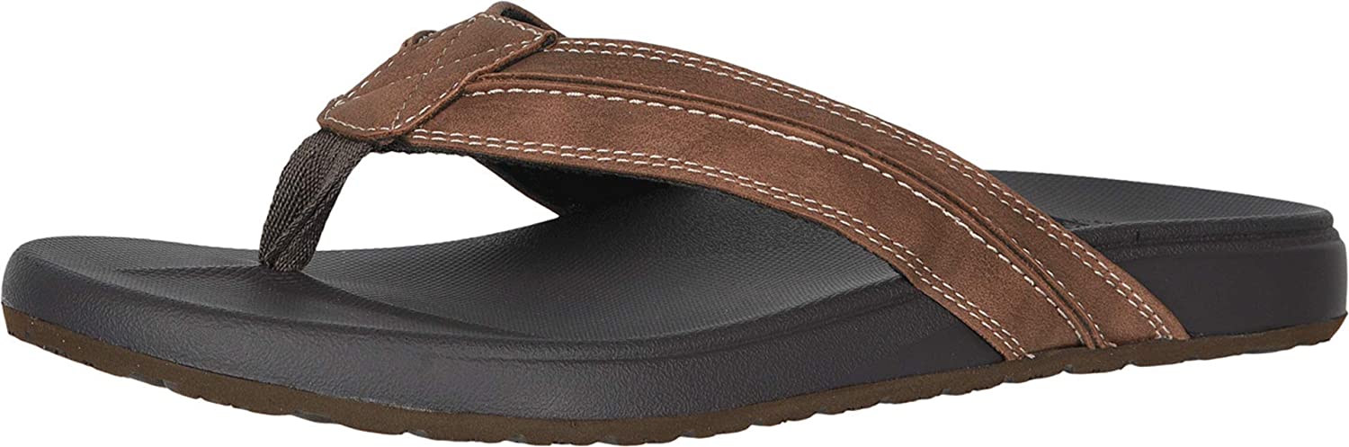 Men's Dockers Freddy Casual Flip-Flop Sandal Shoe in Tan from the side