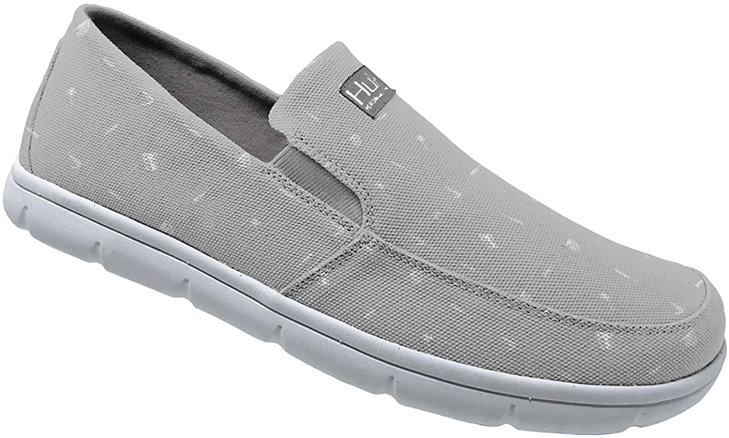 Men's Huk Brewster Print Slip-On Shoe in Lowcountry Glacier from the side