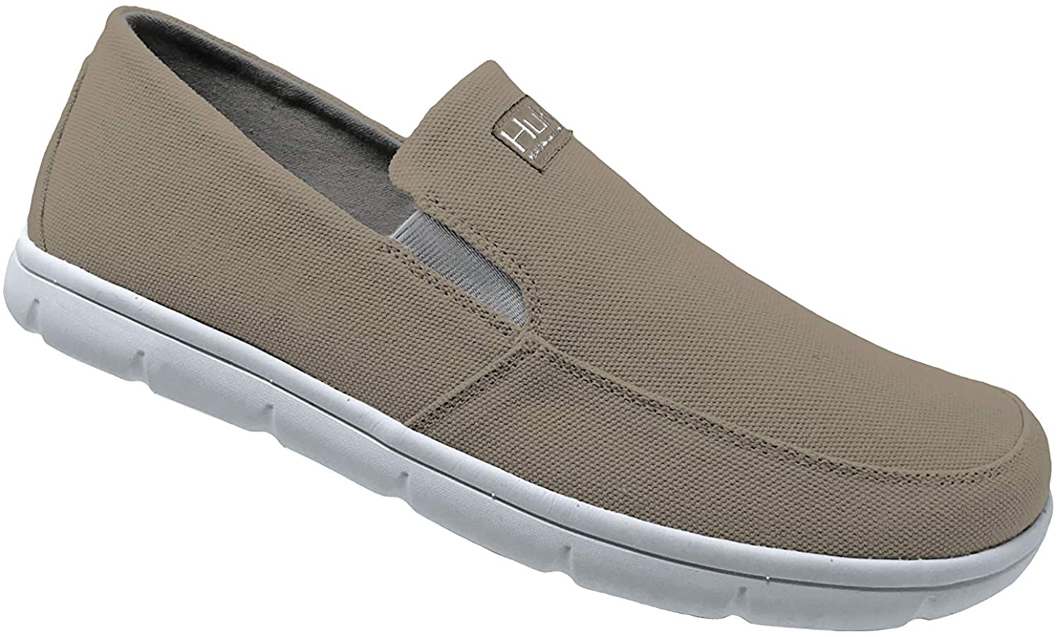 Men's Huk Brewster Solid Slip-On Shoe in Braid from the side
