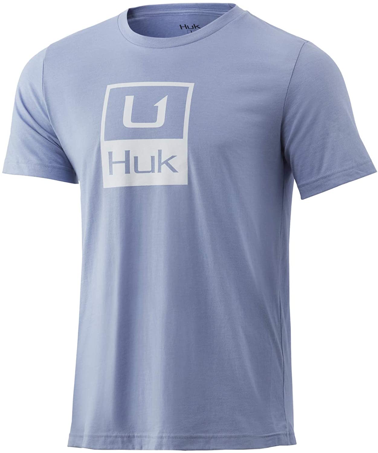 Men's Huk Huk'd Up Performance Tee in Dusk Blue Heather from the front