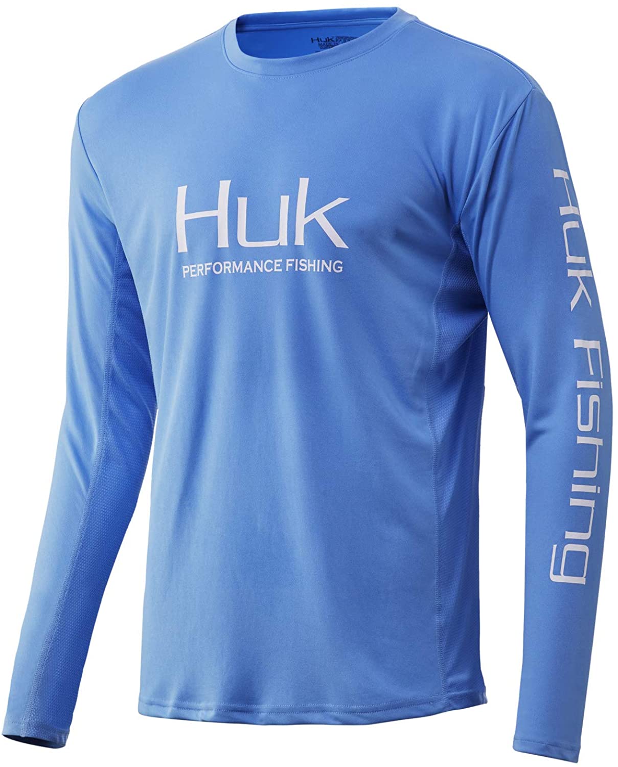 Men's Huk Icon X Long Sleeve Shirt in Carolina Blue from the front
