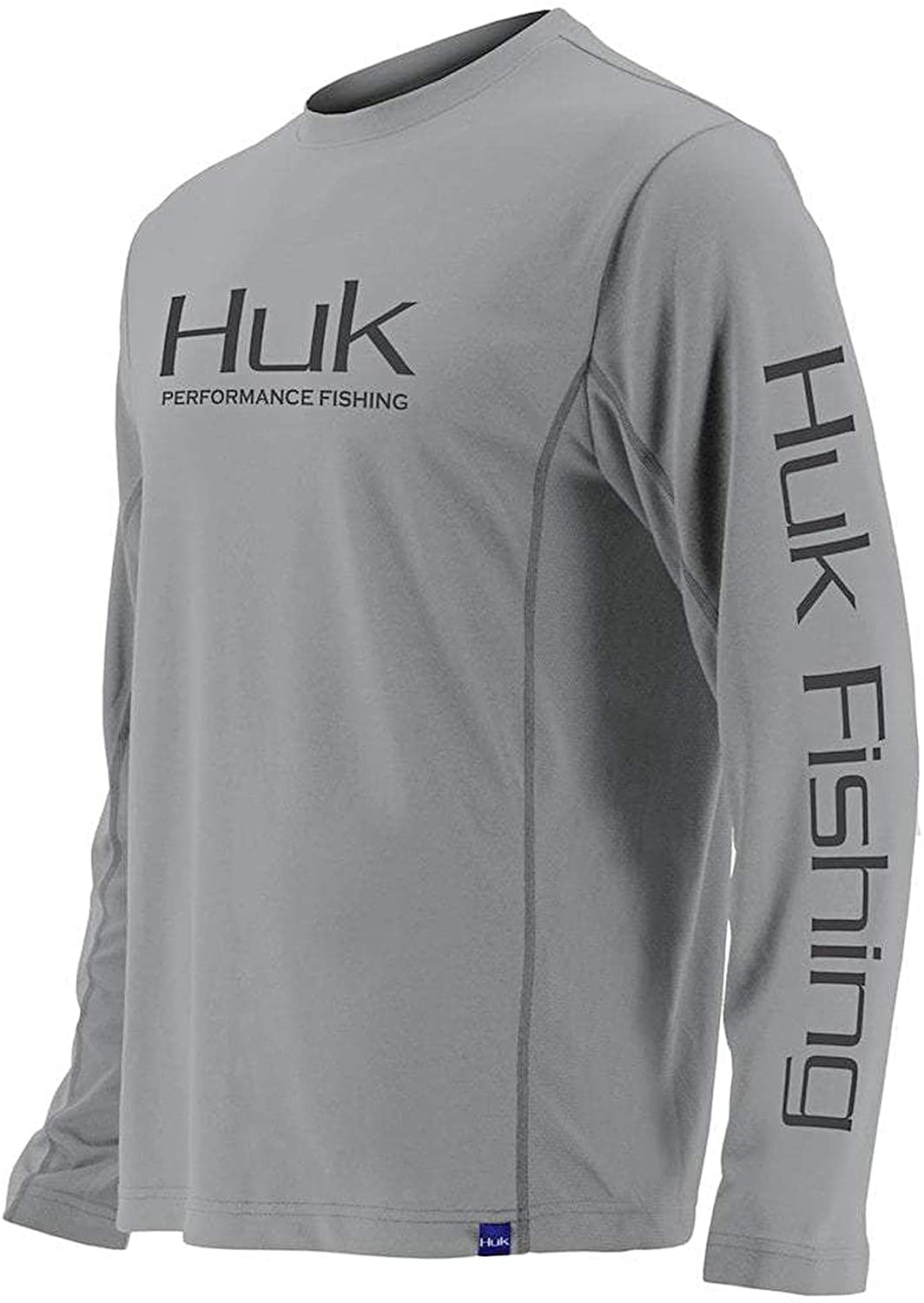 Men's Huk Icon X Long Sleeve Shirt in Grey from the front