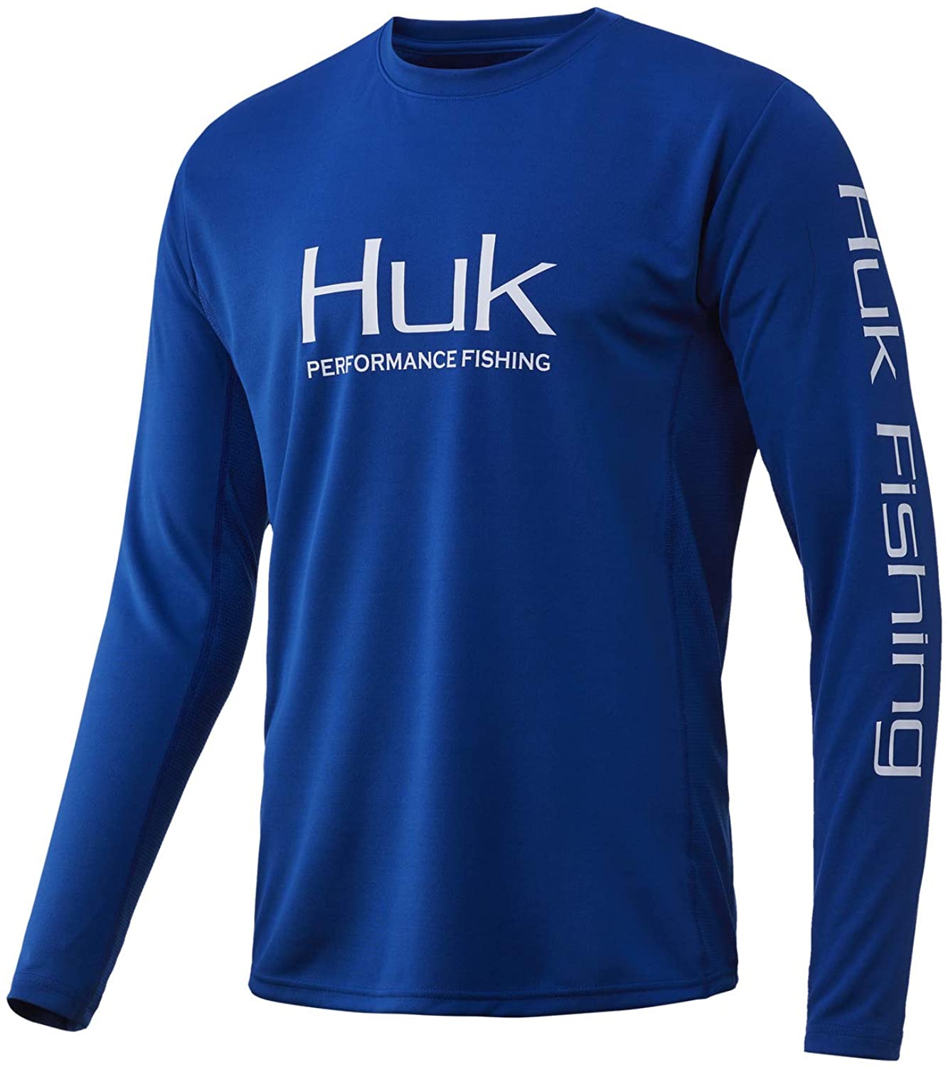 Men's Huk Icon X Long Sleeve Shirt in Huk Blue from the front