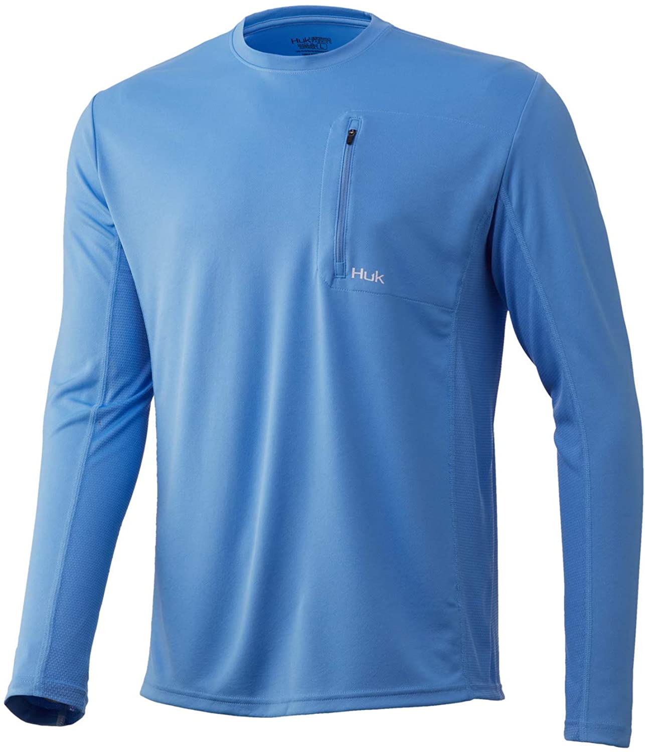 Men's Huk Icon X Pocket Long Sleeve Shirt in Carolina Blue from the front
