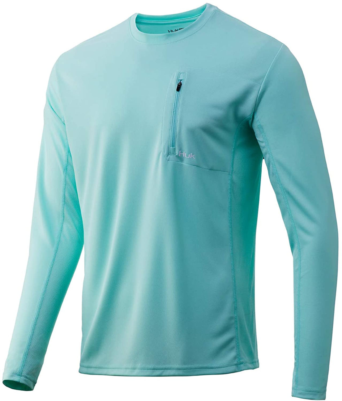 Men's Huk Icon X Pocket Long Sleeve Shirt in Seaform from the front