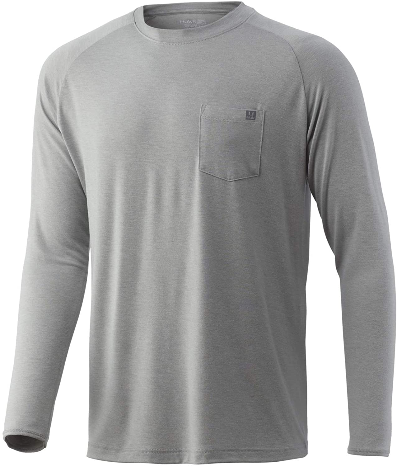 Men's Huk Waypoint Long Sleeve Shirt in Grey from the front