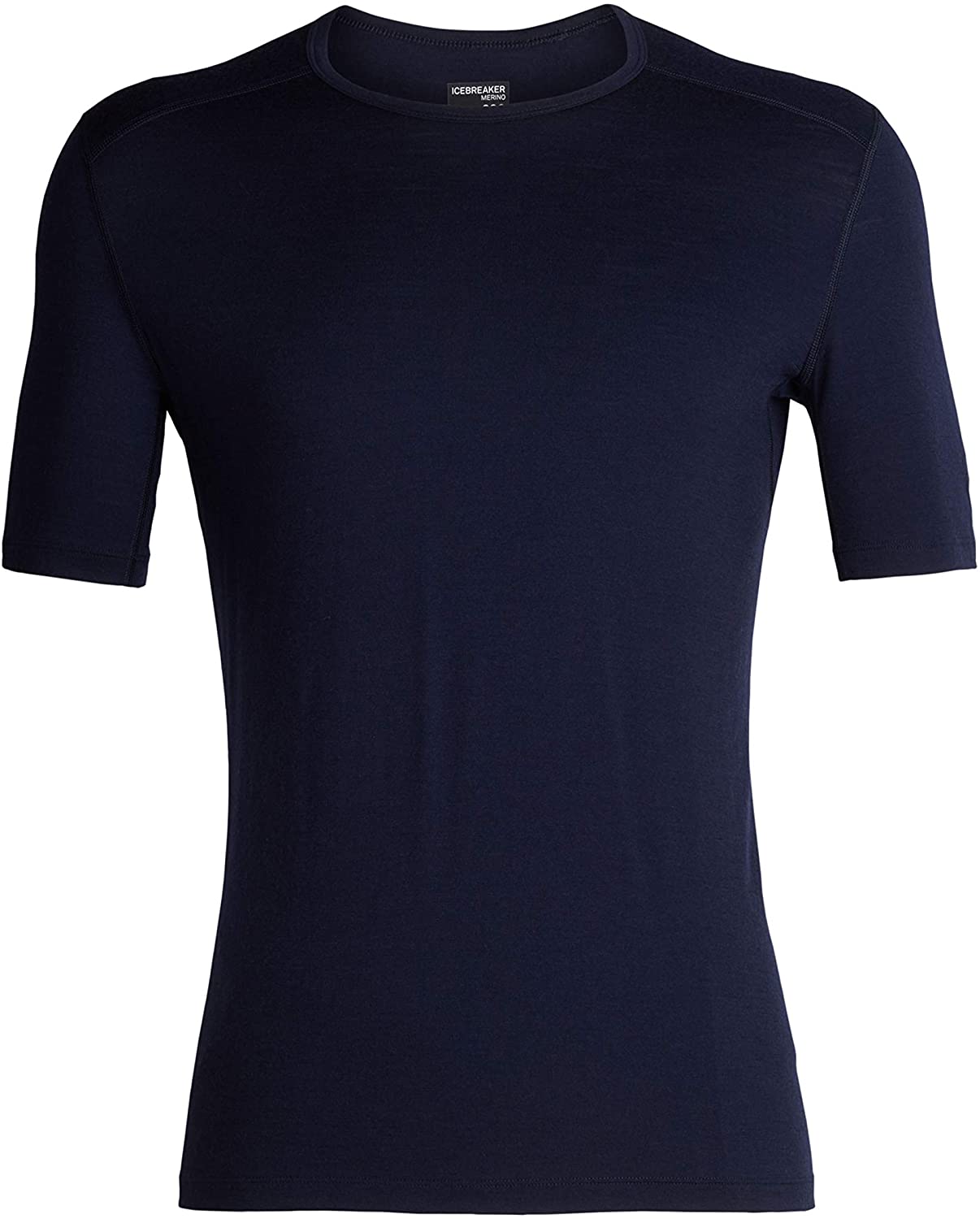 Men's Icebreaker Merino 200 Oasis Short Sleeve Crewe Thermal Top in Midnight Navy from the front