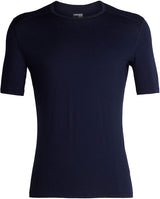 Men's Icebreaker Merino 200 Oasis Short Sleeve Crewe Thermal Top in Midnight Navy from the front
