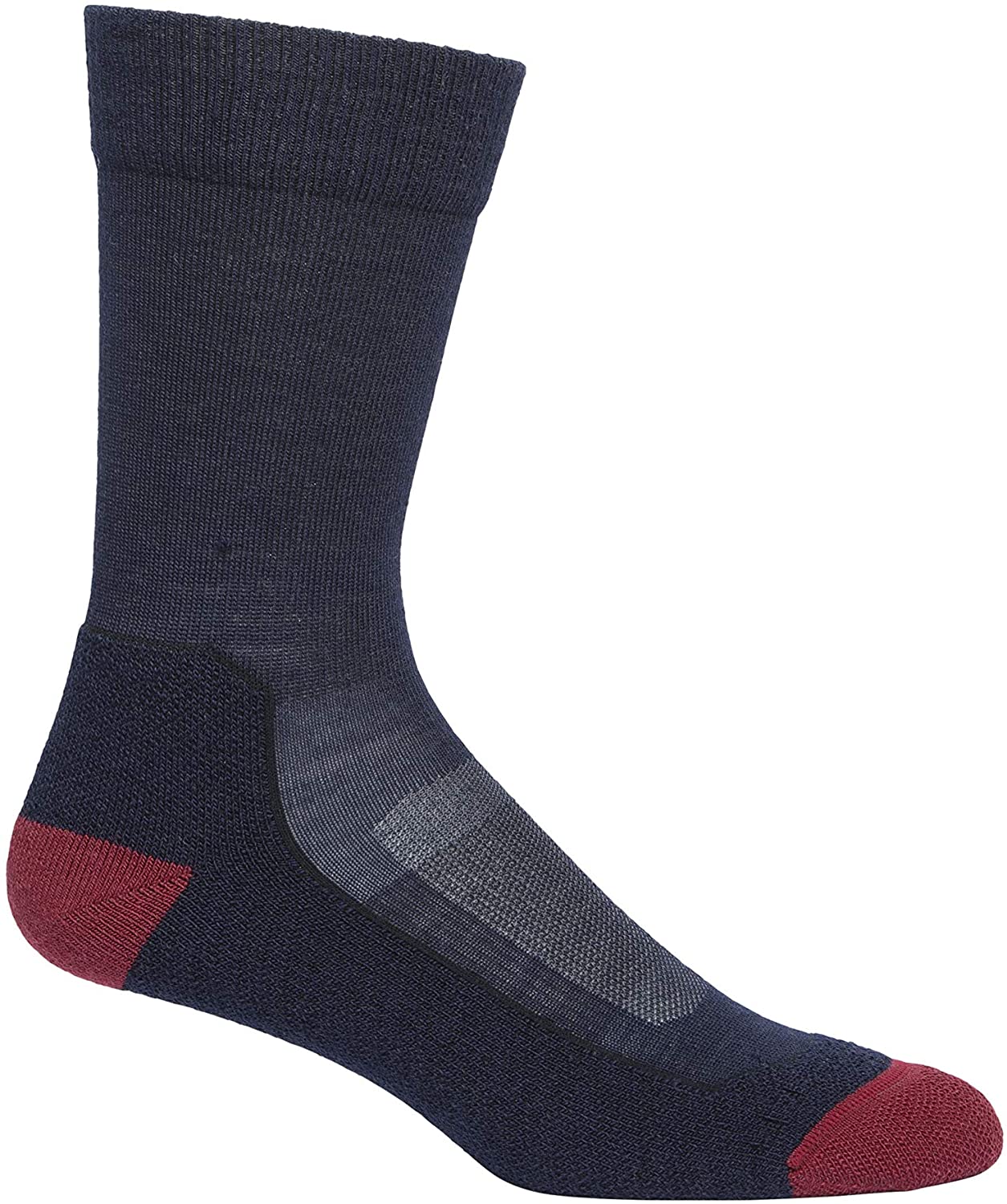 Men's Icebreaker Merino Hike Plus Light Crew Socks in Midnight Navy from the front