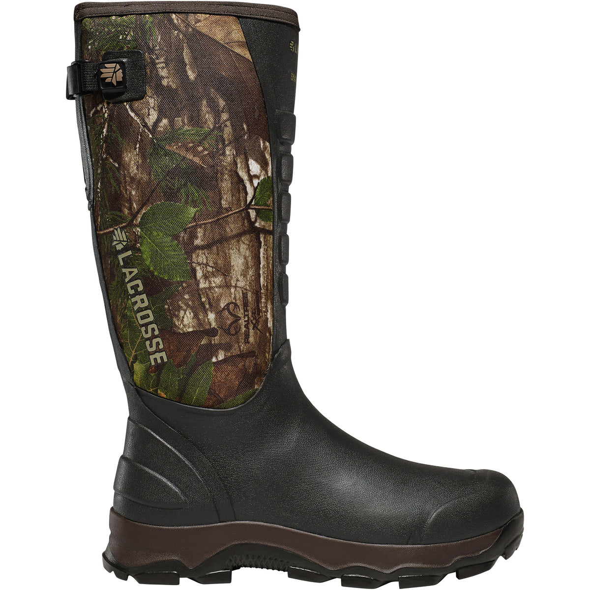 LaCrosse Men's 4xAlpha 16" Waterproof Hunting Snake Boot in Realtree Xtra Green color from the side view