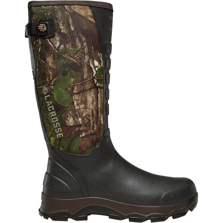 LaCrosse Men's 4xAlpha 16" Waterproof Hunting Snake Boot in Realtree Xtra Green color from the side view