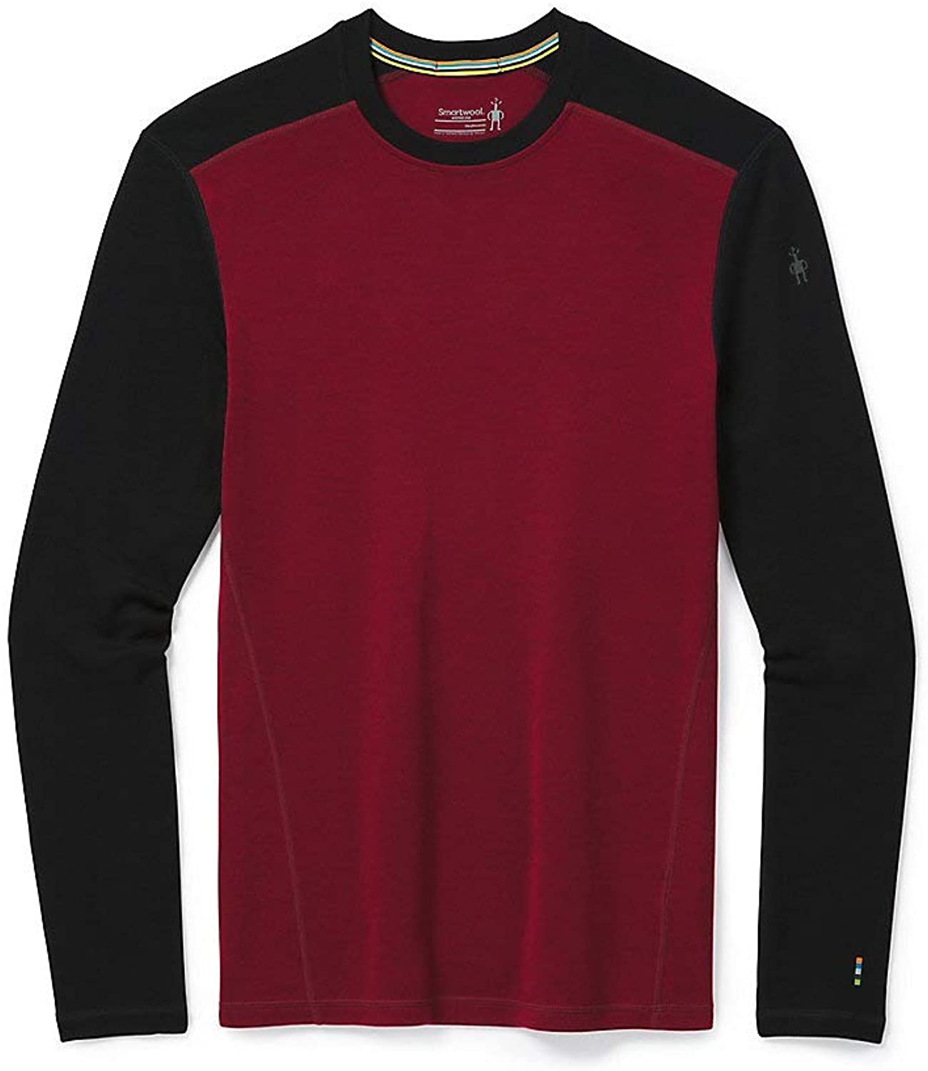 Men's Smartwool Merino 250 Baselayer Crew in Tibetan Red Heather-Black