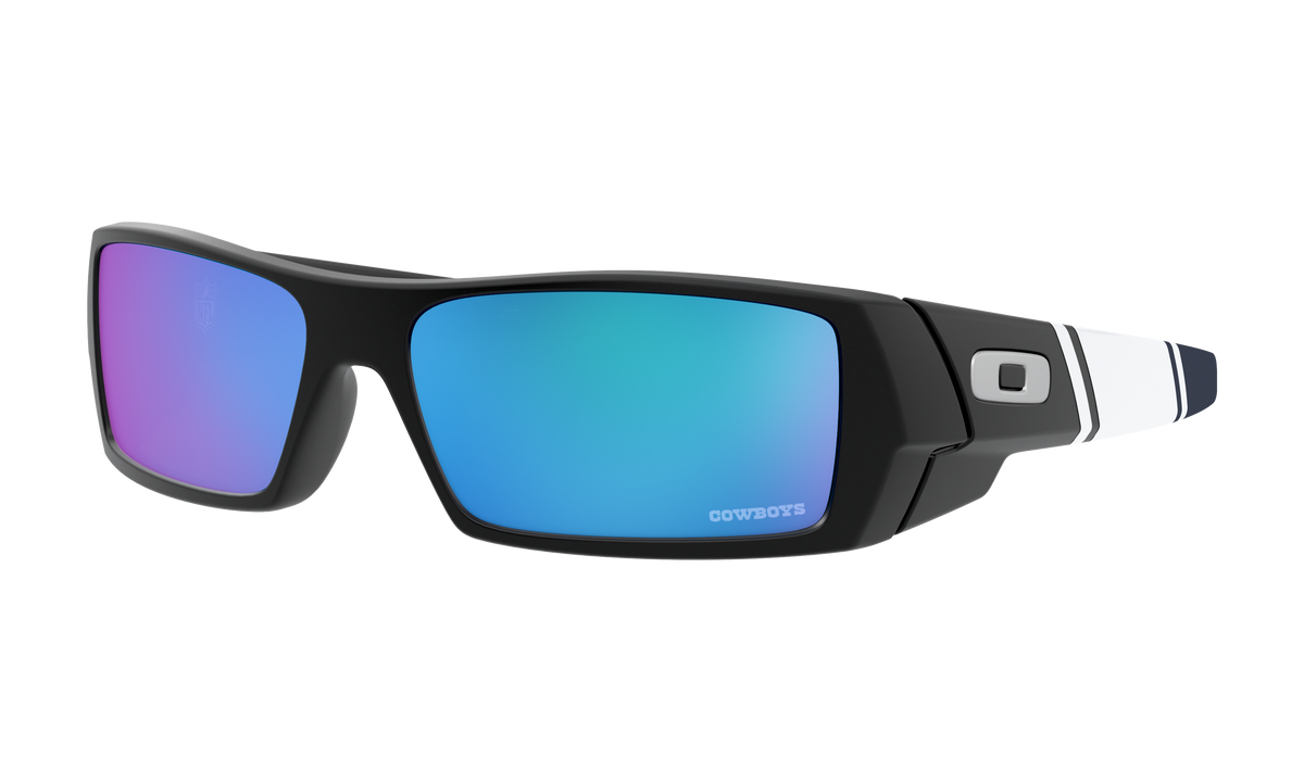 Men's Oakley Dallas Cowboys Gascan Sunglasses in Matte Black Prizm Sapphire
