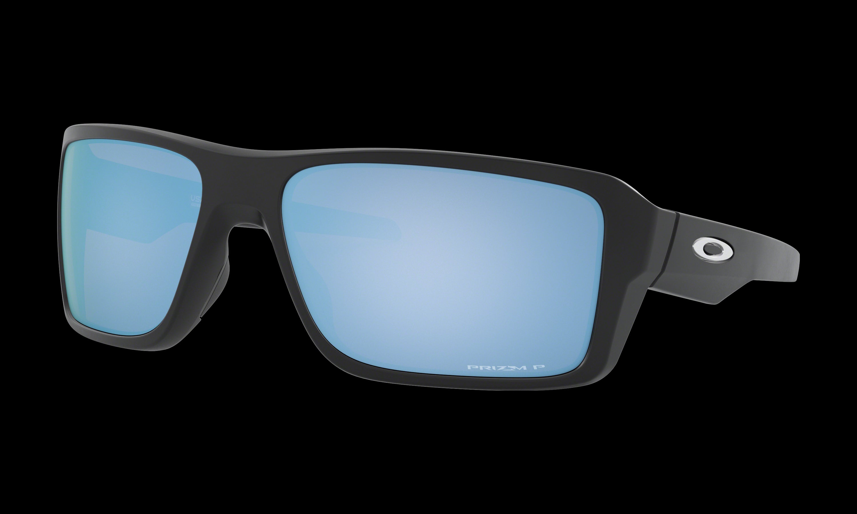 Men's Oakley Double Edge Sunglasses in Matte Black Prizm Deep Water Polarized 