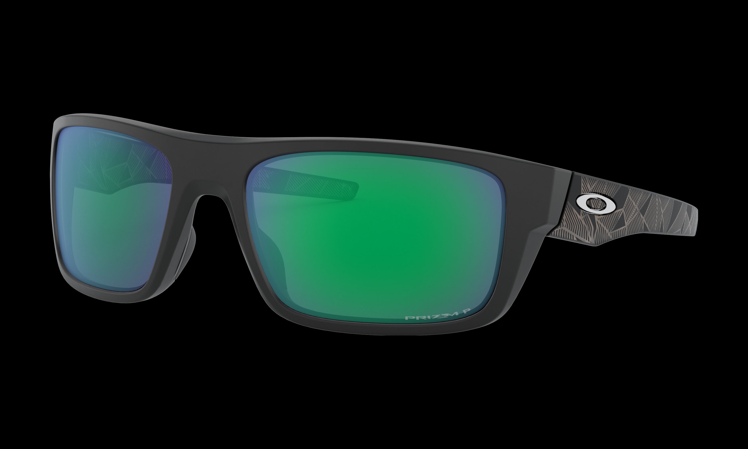Men's Oakley Drop Point Sunglasses in Matte Black Prizm atic Prizm Jade Polarized