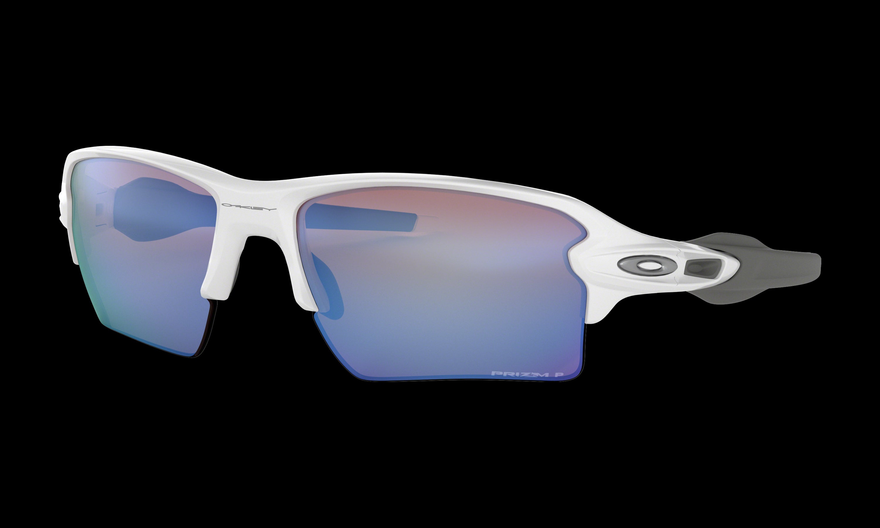 Men's Oakley Flak 2.0 XL Sunglasses in Polished White Prizm Deep Water Polarized 