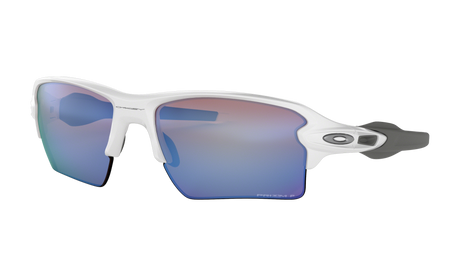 Men's Oakley Flak 2.0 XL Sunglasses in Polished White Prizm Deep Water Polarized 
