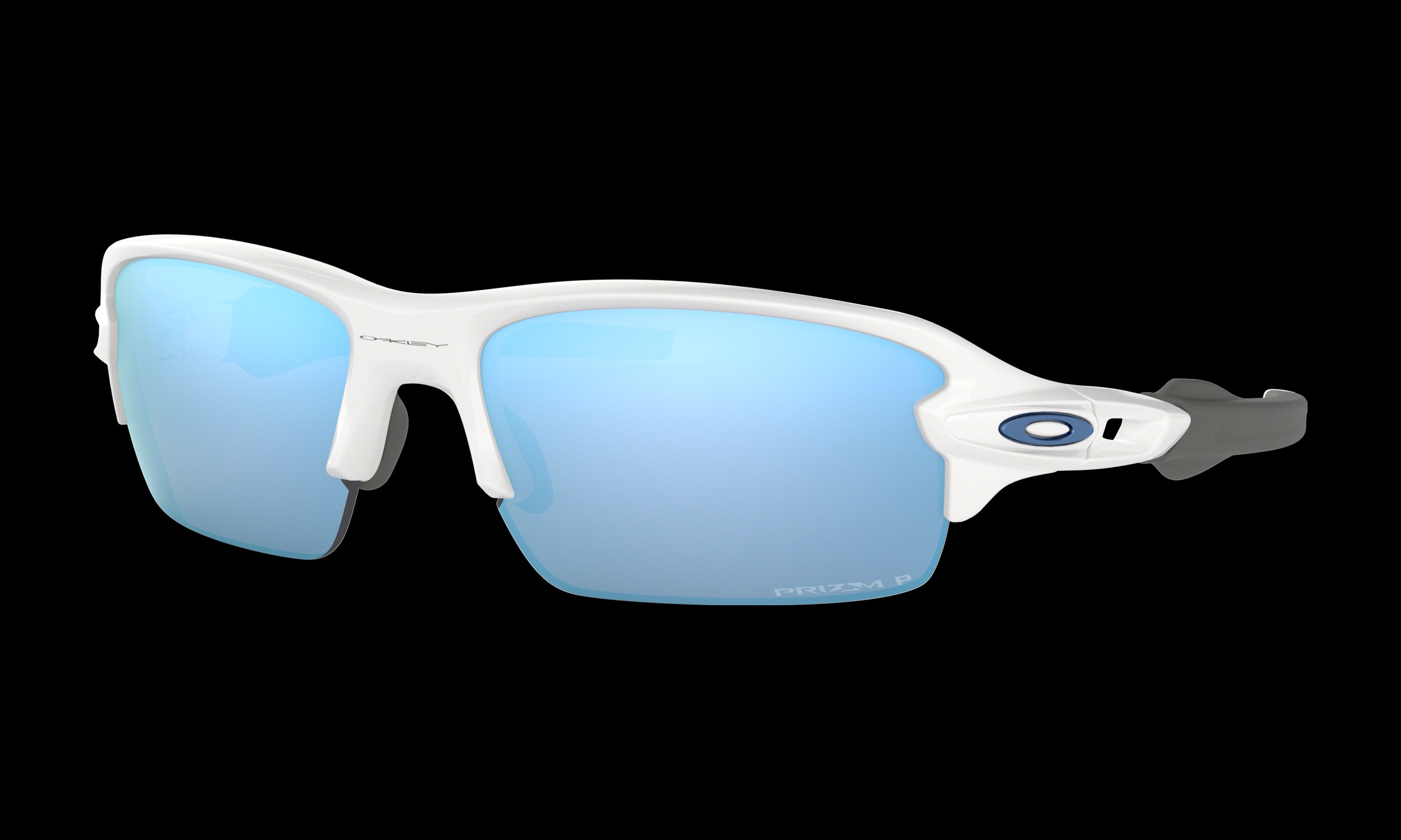 Men's Oakley Flak XS Sunglasses in Polished White Prizm Deep Water Polarized 