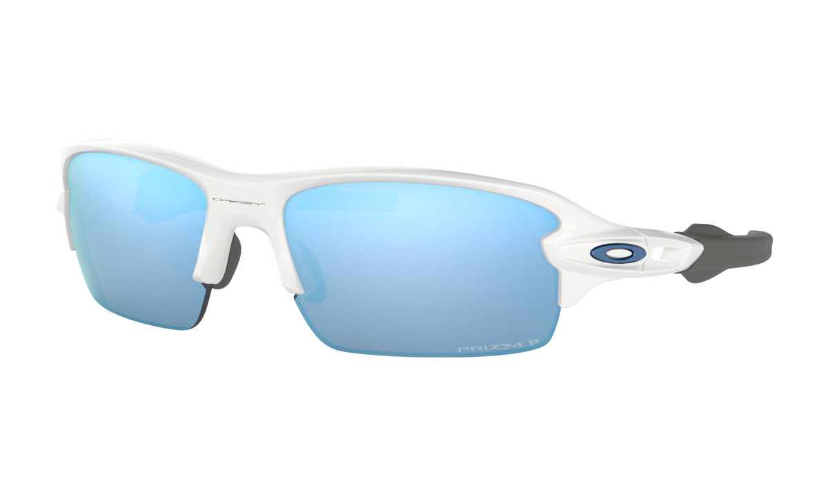 Men's Oakley Flak XS Sunglasses in Polished White Prizm Deep Water Polarized 