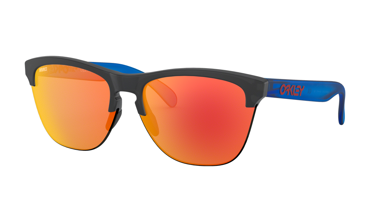 Men's Oakley Frogskins Lite Sunglasses in Matte Black Ink Prizm Ruby