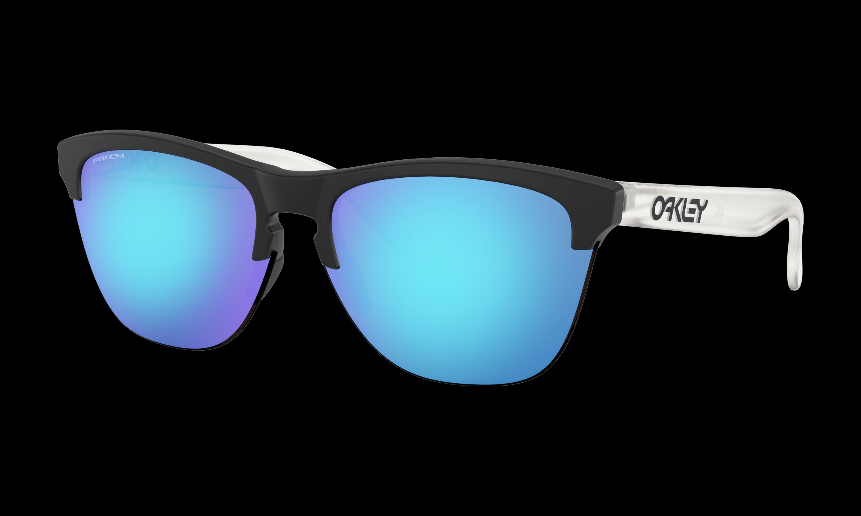 Men's Oakley Frogskins Lite Sunglasses in Matte Black Prizm Sapphire