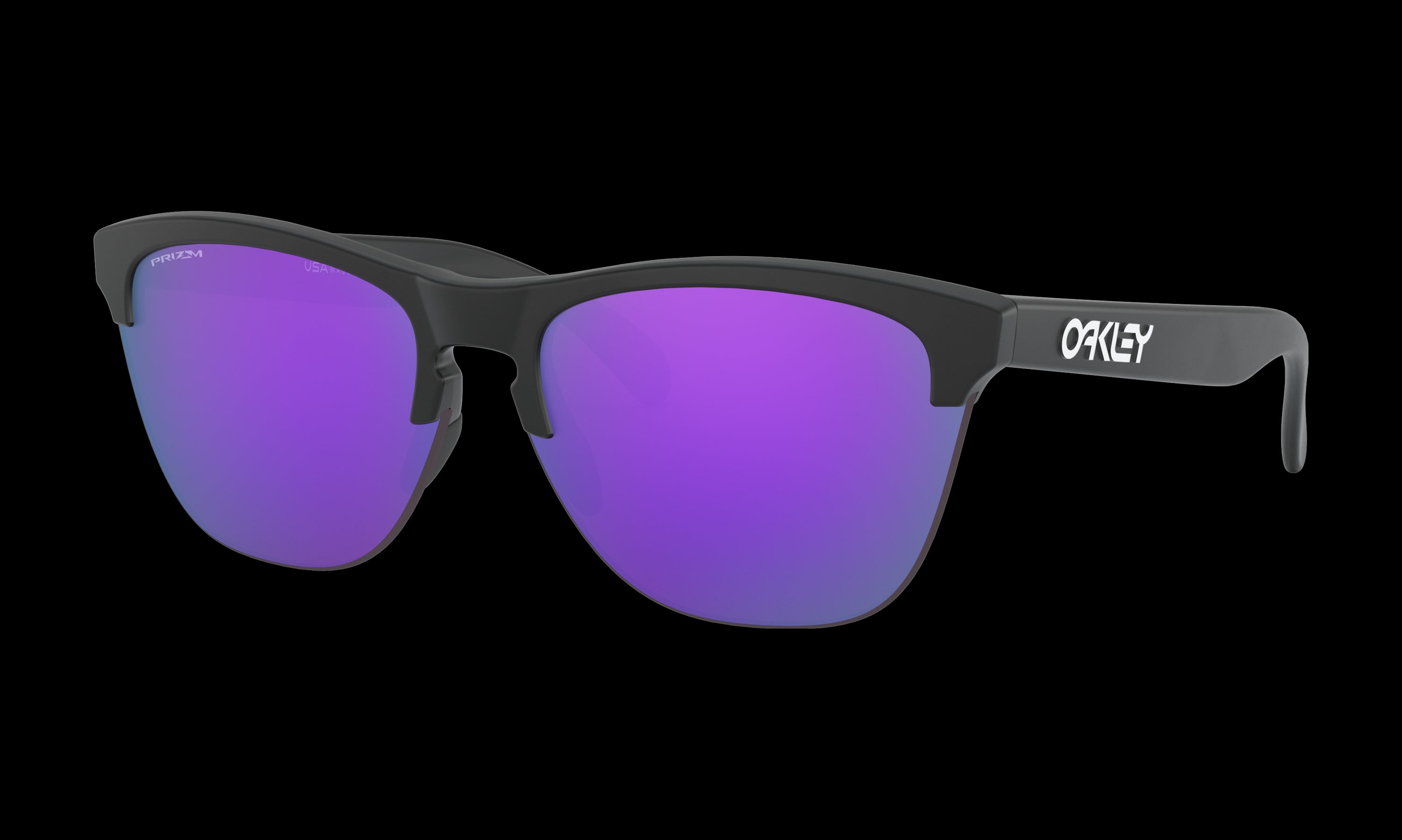 Men's Oakley Frogskins Lite Sunglasses in Matte Black Prizm Violet