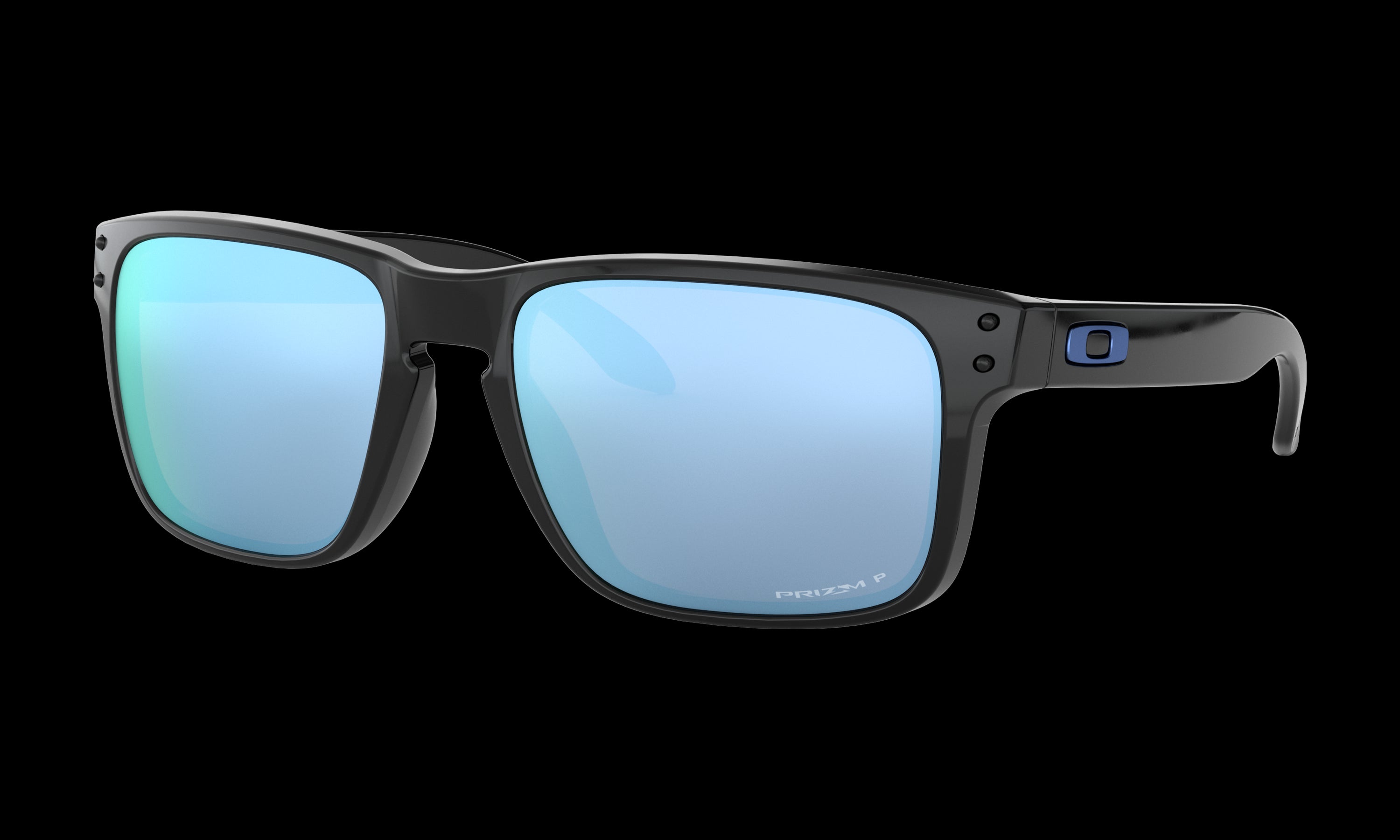 Men's Oakley Holbrook Sunglasses in Polished Black Prizm Deep Water Polarized 