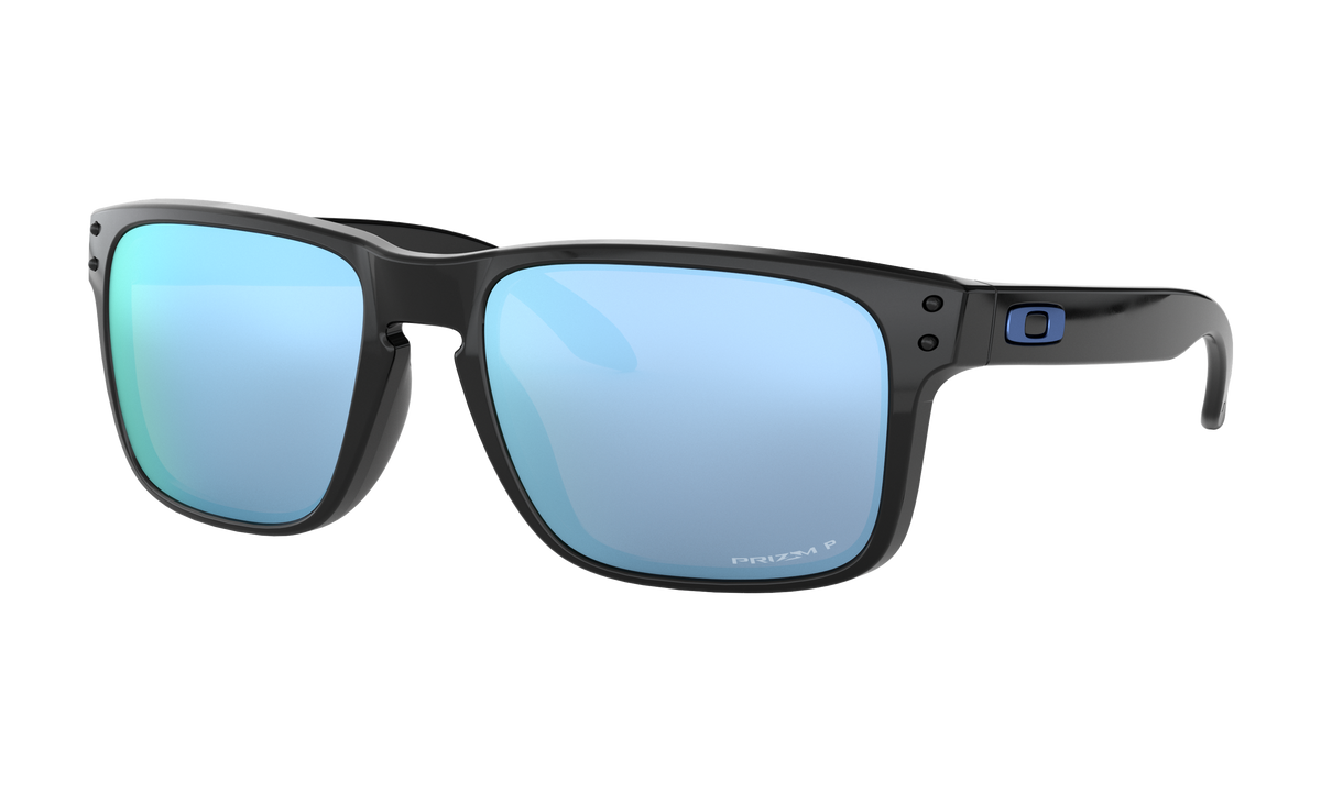 Men's Oakley Holbrook Sunglasses in Polished Black Prizm Deep Water Polarized 