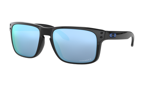 Men's Oakley Holbrook Sunglasses in Polished Black Prizm Deep Water Polarized 
