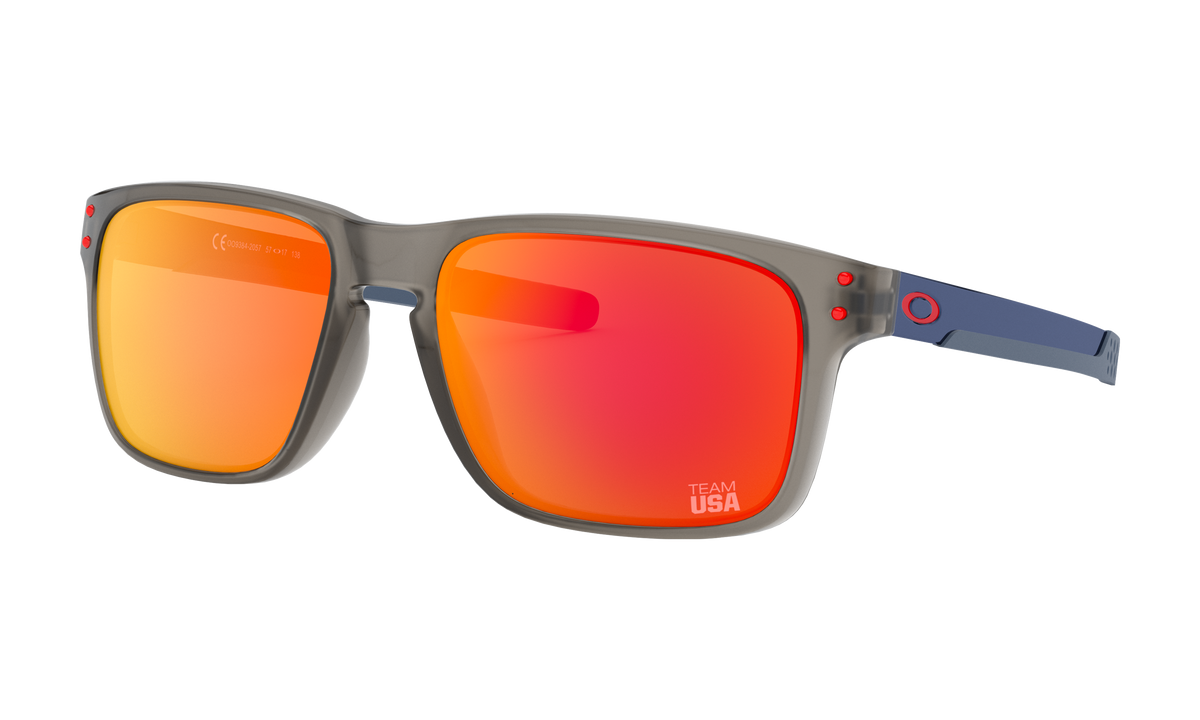 Men's Oakley Holbrook Mix Team USA Collection Sunglasses in Matte Grey Ink Prizm Ruby