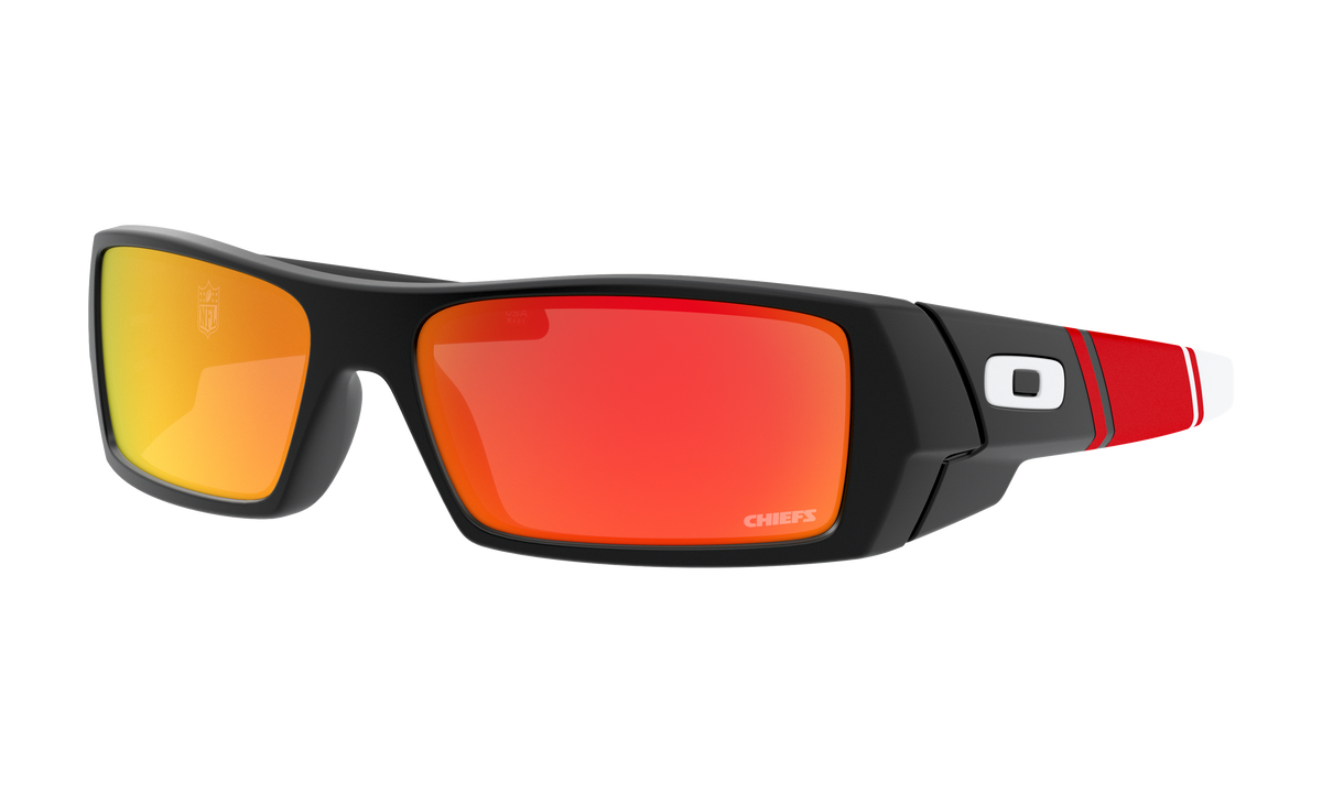 Men's Oakley Kansas City Chiefs Gascan Sunglasses in Matte Black Prizm Ruby