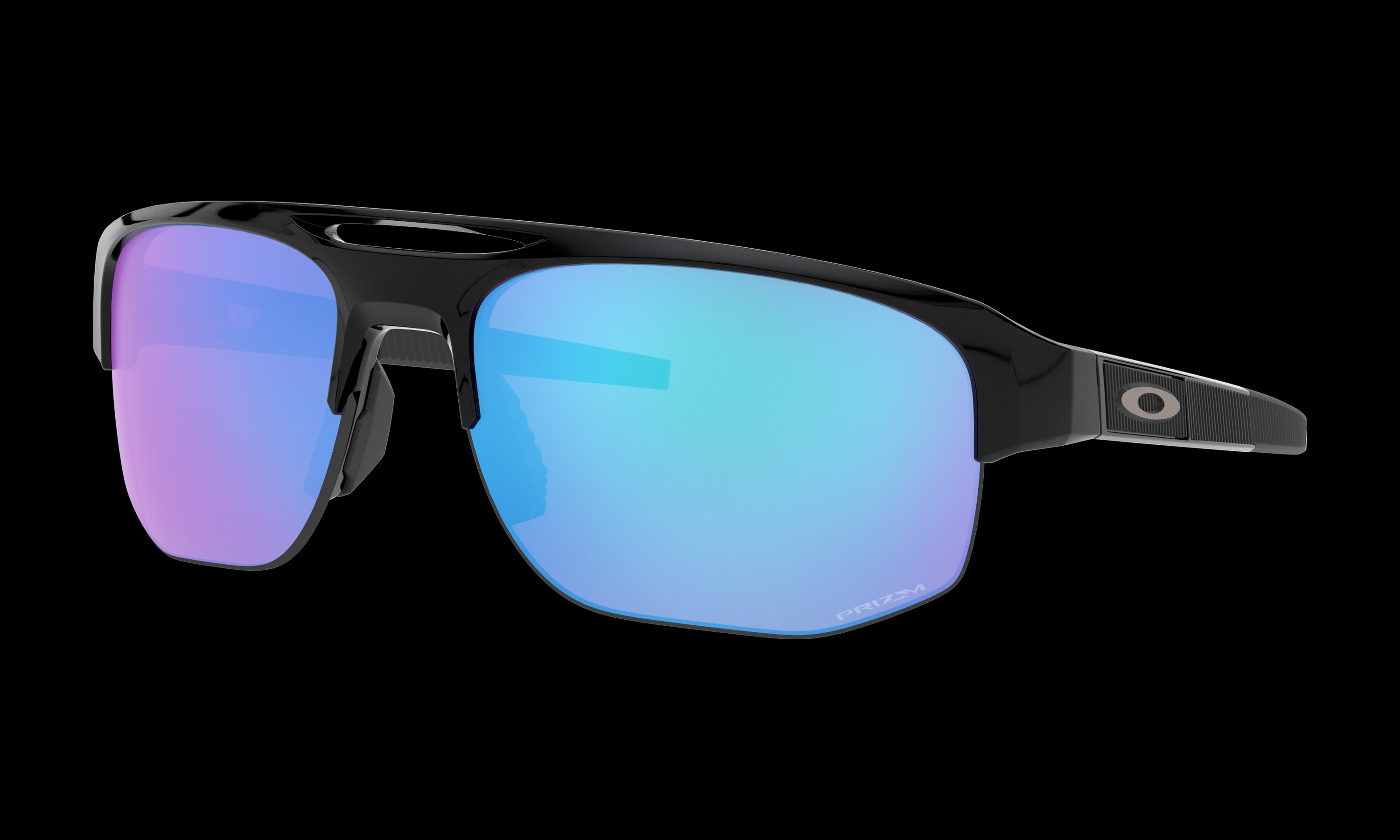 Men's Oakley Mercenary (Asia Fit) Sunglasses in Polished Black Prizm Sapphire