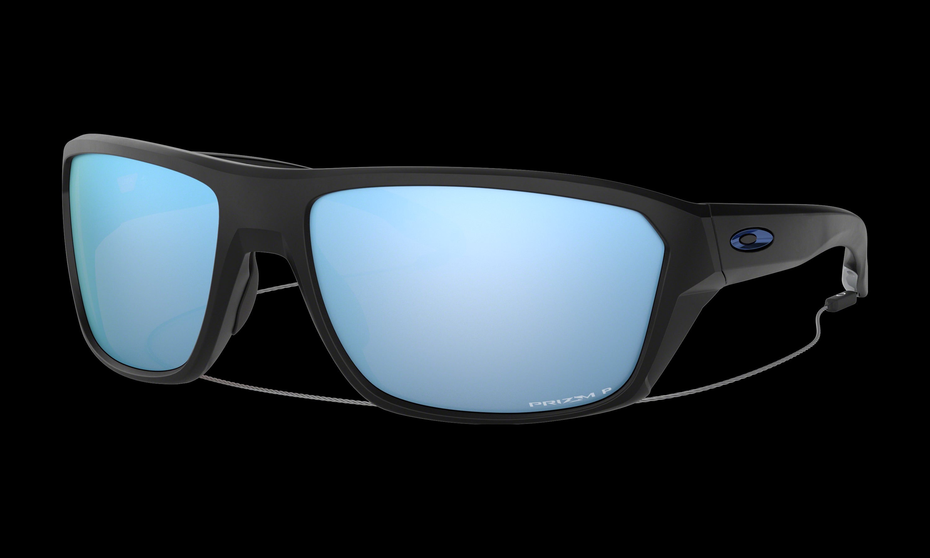Men's Oakley Split Shot Sunglasses in Matte Black Prizm Deep Water Polarized 
